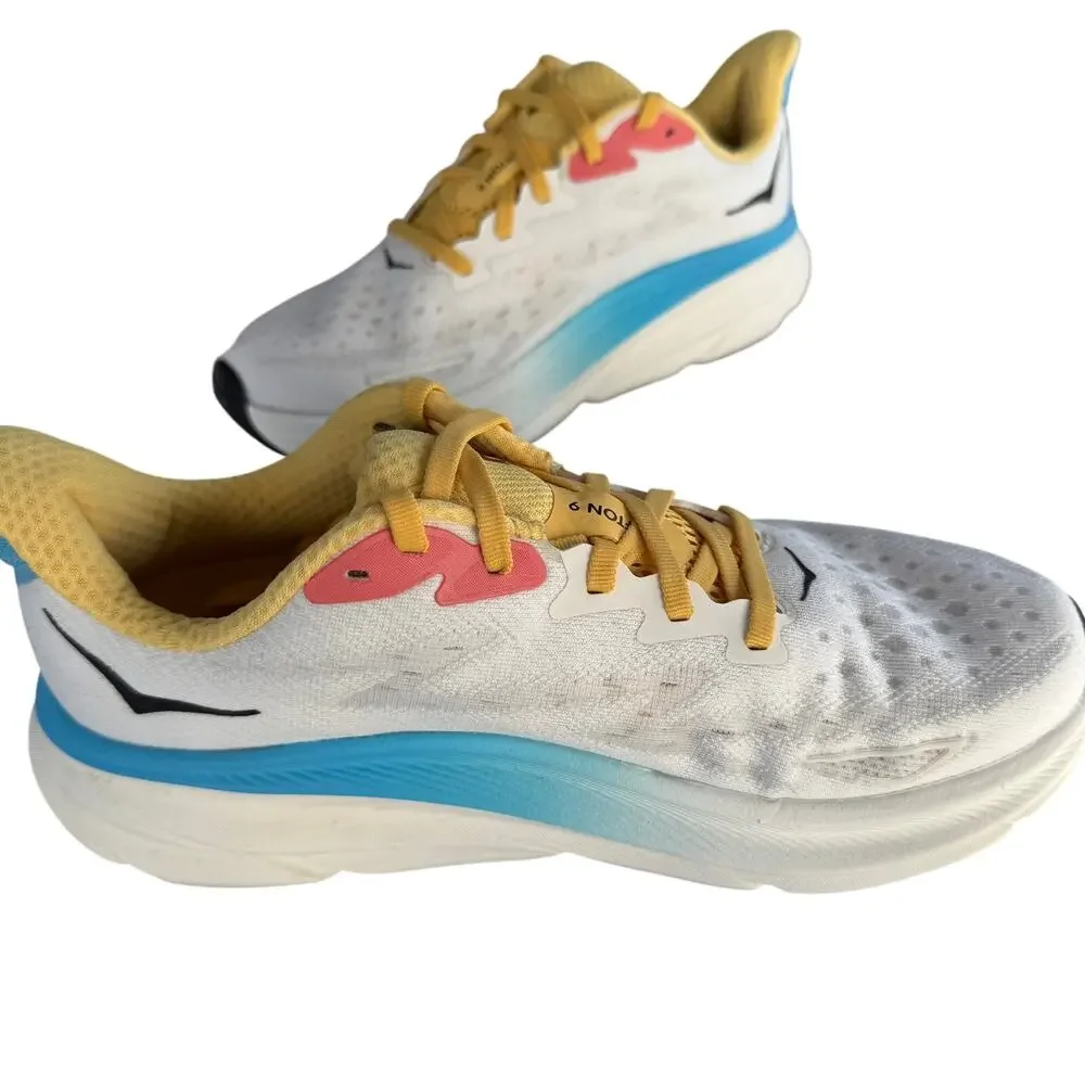 HOKA Clifton 9 Women's Running Shoes Blanc De Blanc / Swim Day Size 8B - Picture 2 of 7